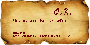 Orenstein Krisztofer névjegykártya