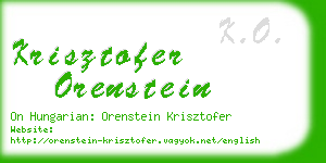 krisztofer orenstein business card